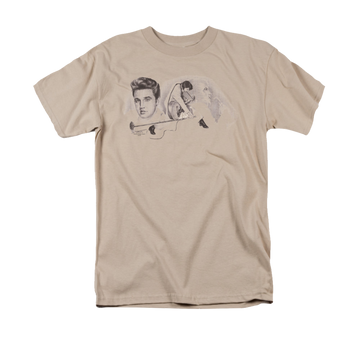 Sand men's regular fit t-shirt with Elvis Presley American Trilogy graphic