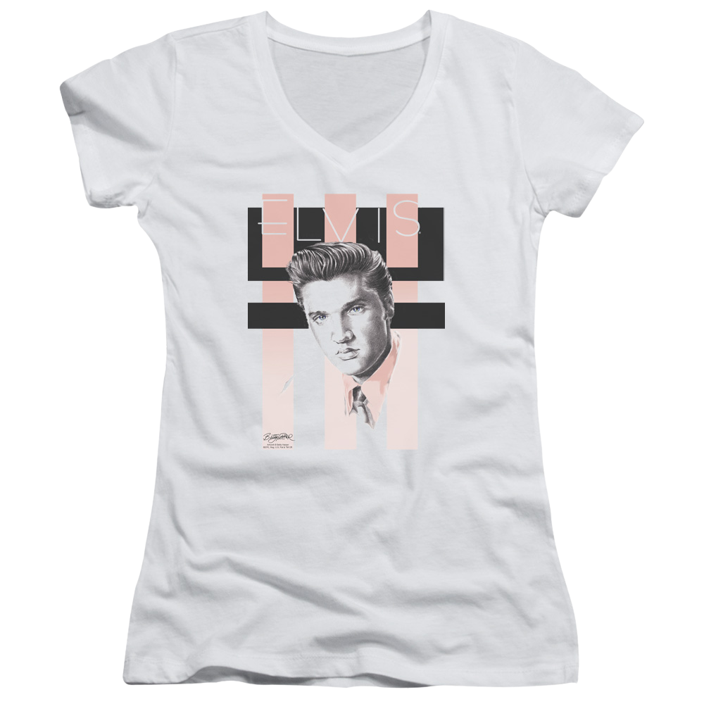 Elvis Presley Retro - Juniors V-Neck T-Shirt Juniors V-Neck T-Shirt Elvis Presley   