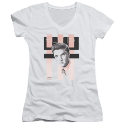 Elvis Presley Retro - Juniors V-Neck T-Shirt Juniors V-Neck T-Shirt Elvis Presley   