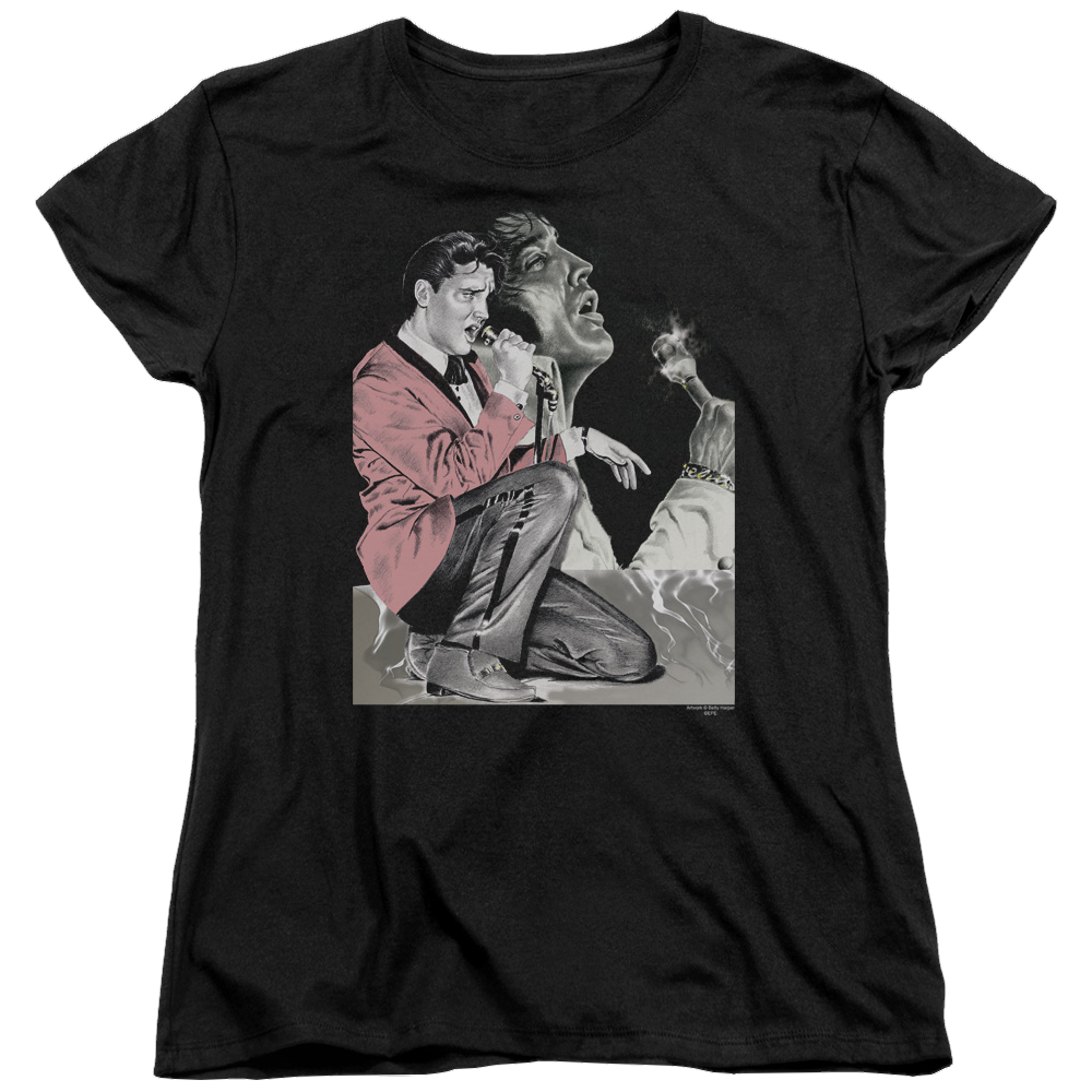 Elvis Presley Rock N Roll Smoke - Women's T-Shirt Women's T-Shirt Elvis Presley   