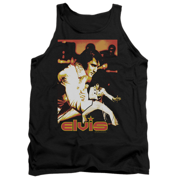 Black men's tank with Elvis Presley Showman graphic