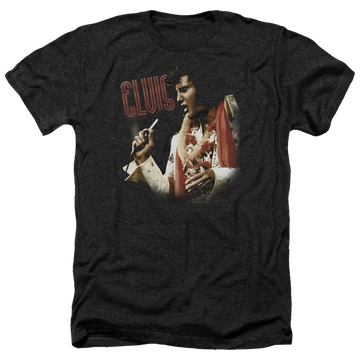 Charcoal men's heather t-shirt with Elvis Presley Soulful graphic