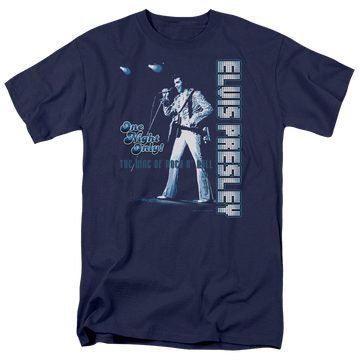 Navy men's regular fit t-shirt with Elvis Presley One Night Only graphic