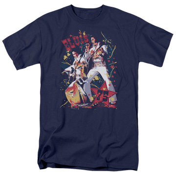 Navy men's regular fit t-shirt with Elvis Presley Eagle Elvis graphic