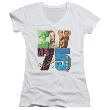 Elvis Presley Birthday 2010 - Juniors V-Neck T-Shirt Juniors V-Neck T-Shirt Elvis Presley   