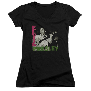 Elvis Presley Elvis Presley Album - Juniors V-Neck T-Shirt Juniors V-Neck T-Shirt Elvis Presley   