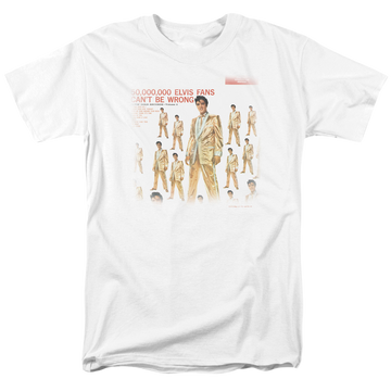 White men's regular fit t-shirt with Elvis Presley 50 Million Fans graphic