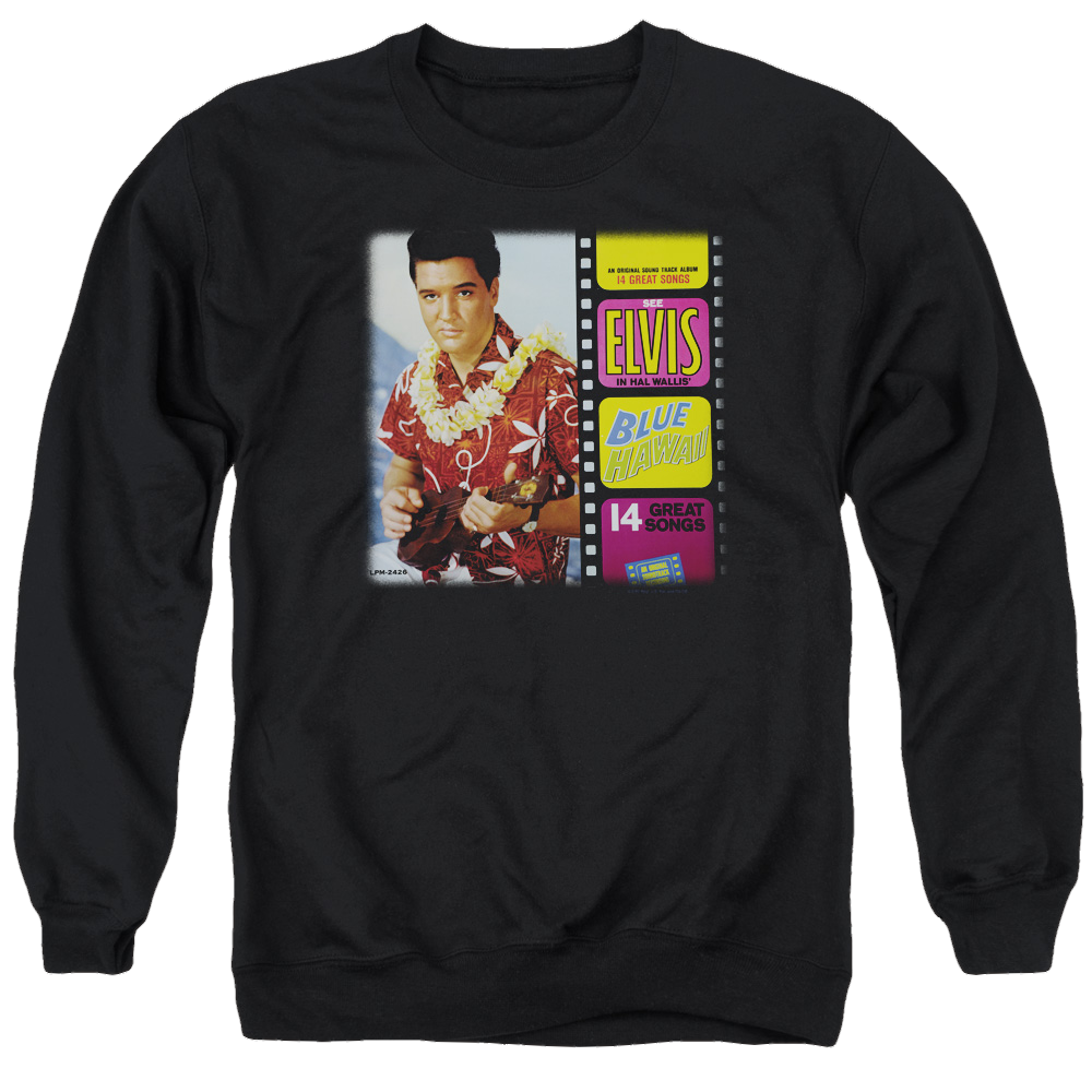 Elvis Presley Blue Hawaii Album - Men's Crewneck Sweatshirt Men's Crewneck Sweatshirt Elvis Presley   