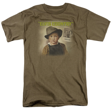 Safari green men's regular fit t-shirt with Elvis Presley Elvis Country graphic