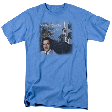 Carolina blue men's regular fit t-shirt with Elvis Presley How Great Thou Art graphic