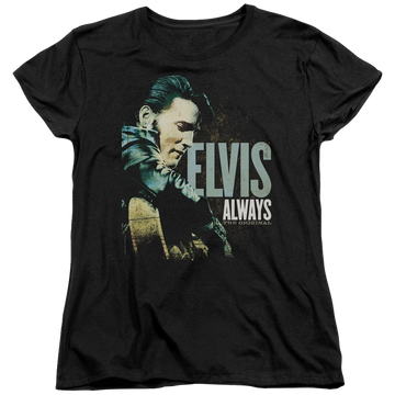 Black women's t-shirt with Elvis Presley Always The Original graphic