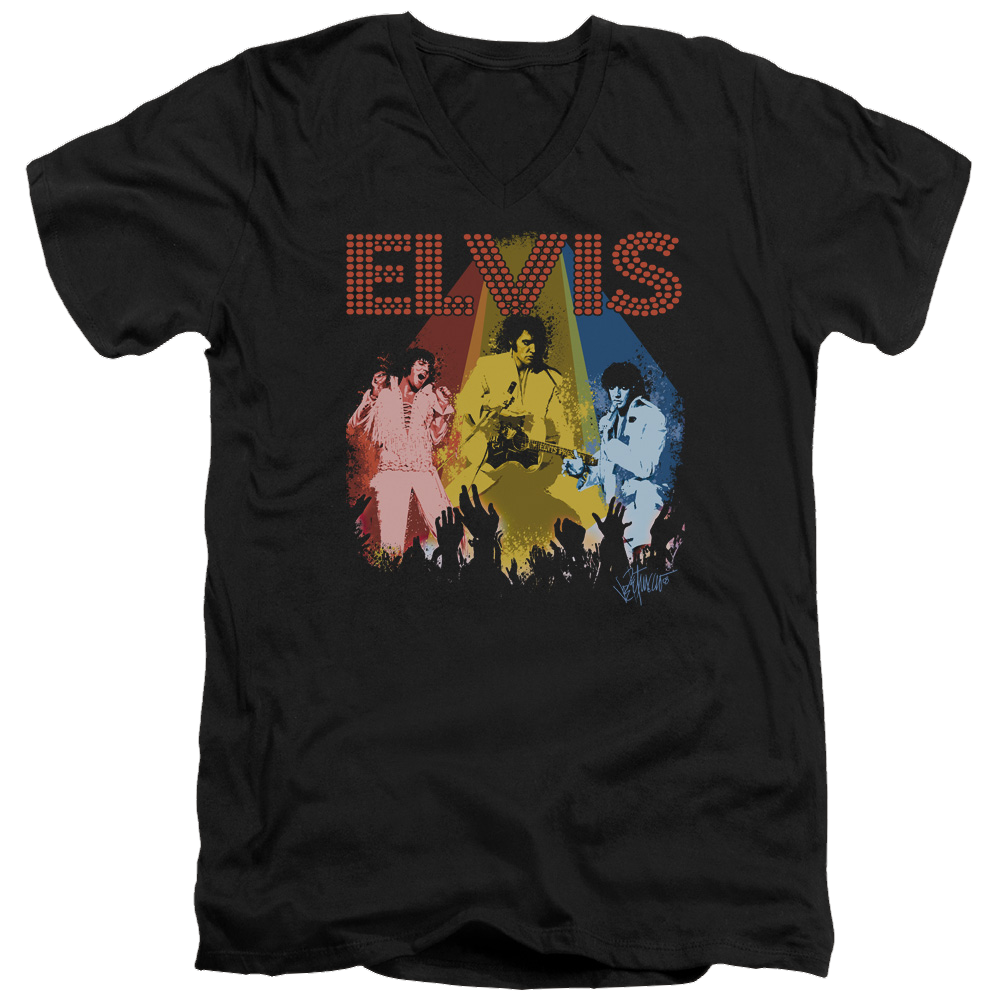 Elvis Presley Vegas Remembered - Men's V-Neck T-Shirt Men's V-Neck T-Shirt Elvis Presley   