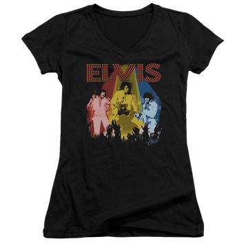 Elvis Presley Vegas Remembered - Juniors V-Neck T-Shirt Juniors V-Neck T-Shirt Elvis Presley   