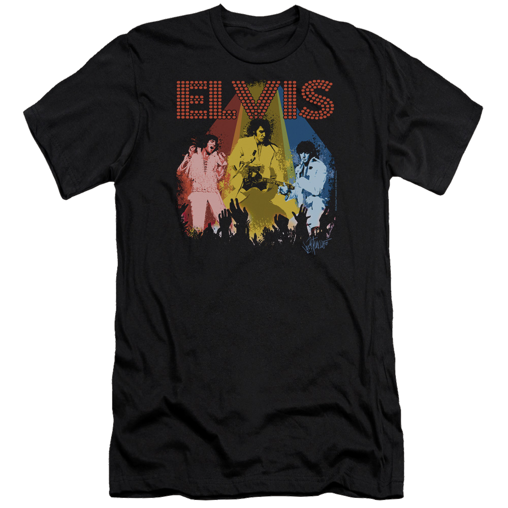 Elvis Presley Vegas Remembered - Men's Premium Slim Fit T-Shirt Men's Premium Slim Fit T-Shirt Elvis Presley   