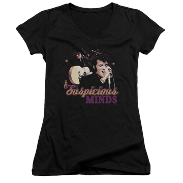 Elvis Presley Suspicious Minds - Juniors V-Neck T-Shirt Juniors V-Neck T-Shirt Elvis Presley   