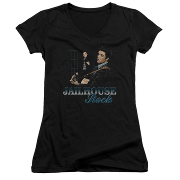 Elvis Presley Jailhouse Rock - Juniors V-Neck T-Shirt Juniors V-Neck T-Shirt Elvis Presley   