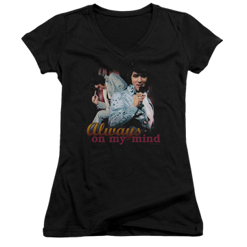 Elvis Presley Always On My Mind - Juniors V-Neck T-Shirt Juniors V-Neck T-Shirt Elvis Presley   