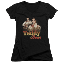 Elvis Presley Teddy Bear - Juniors V-Neck T-Shirt Juniors V-Neck T-Shirt Elvis Presley   
