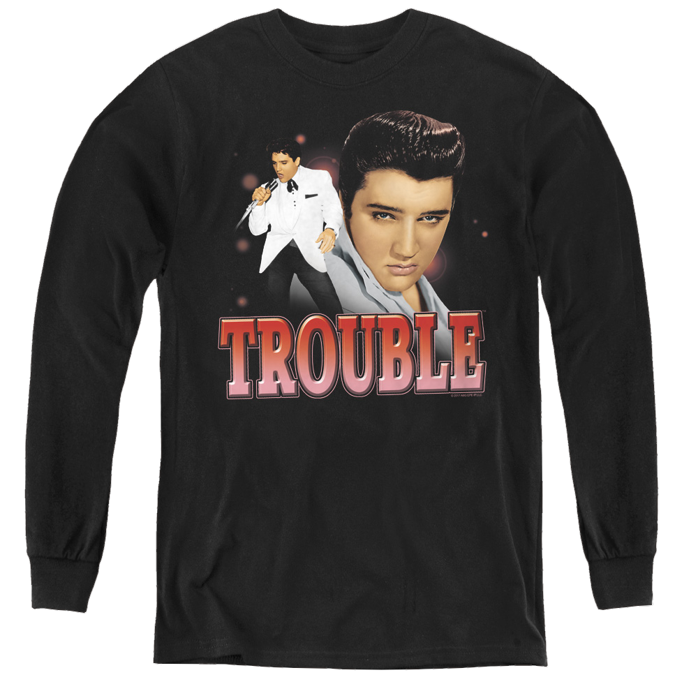 Elvis Presley Trouble - Youth Long Sleeve T-Shirt Youth Long Sleeve T-Shirt Elvis Presley   