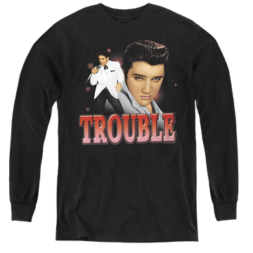 Elvis Presley Trouble - Youth Long Sleeve T-Shirt Youth Long Sleeve T-Shirt Elvis Presley   