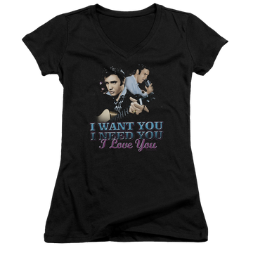 Elvis Presley I Want You - Juniors V-Neck T-Shirt Juniors V-Neck T-Shirt Elvis Presley   