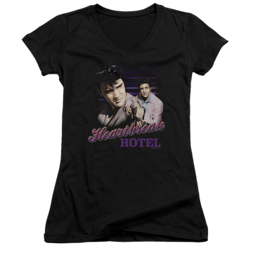 Elvis Presley Heartbreak Hotel - Juniors V-Neck T-Shirt Juniors V-Neck T-Shirt Elvis Presley   