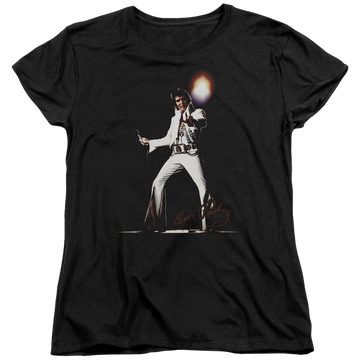 Black women's t-shirt with Elvis Presley Glorious graphic