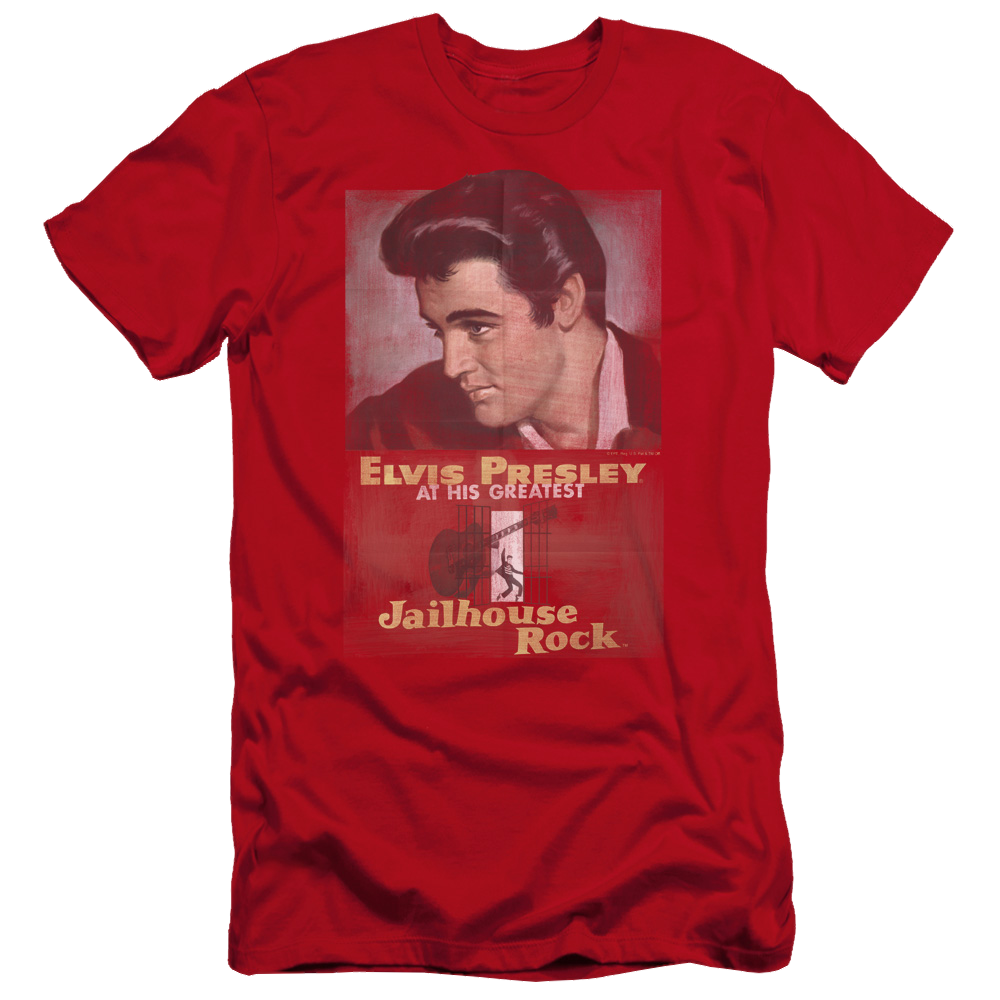 Elvis Jailhouse Rock Poster Premium Adult Slim Fit T-Shirt Men's Premium Slim Fit T-Shirt Elvis Presley   
