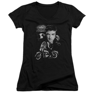Elvis Presley The King Rides Again - Juniors V-Neck T-Shirt Juniors V-Neck T-Shirt Elvis Presley   