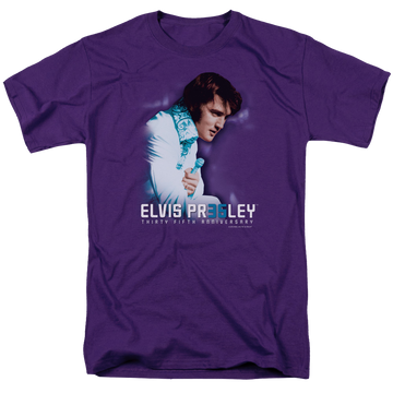 Purple men's regular fit t-shirt with Elvis Presley 35Th Anniversary 2 graphic