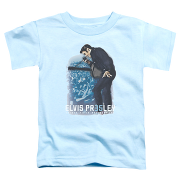 Light blue toddler t-shirt with Elvis Presley 35th Anniversary 3 graphic