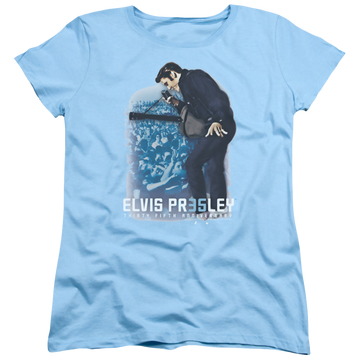 Light blue women's t-shirt with Elvis Presley 35th Anniversary 3 graphic