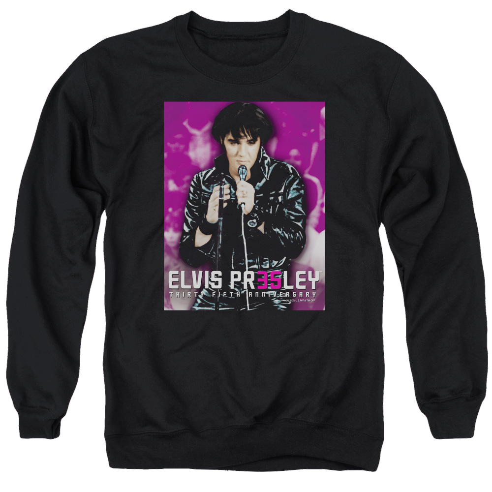 Elvis Presley 35 Leather - Men's Crewneck Sweatshirt Men's Crewneck Sweatshirt Elvis Presley   
