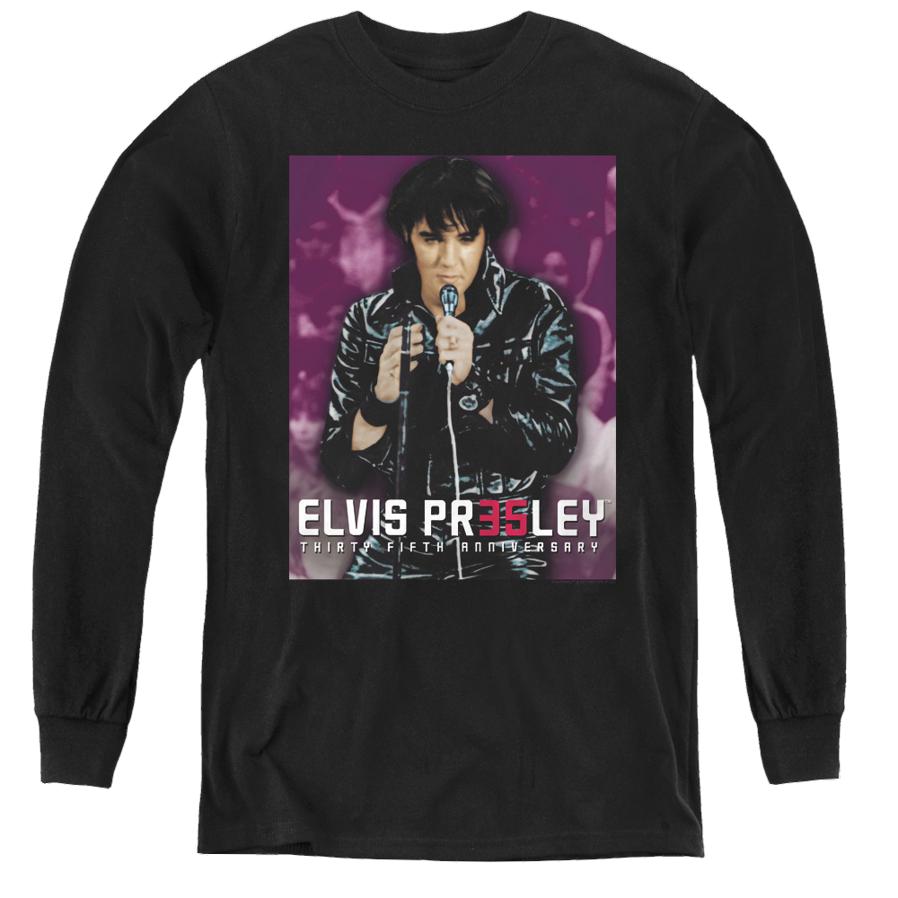 Elvis Presley 35 Leather - Youth Long Sleeve T-Shirt Youth Long Sleeve T-Shirt Elvis Presley   