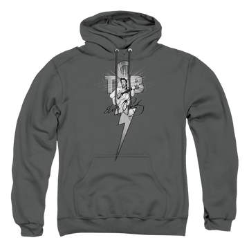 Charcoal pullover hoodie with Elvis Presley Tcb Ornate graphic