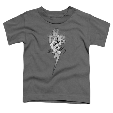Charcoal toddler t-shirt with Elvis Presley Tcb Ornate graphic