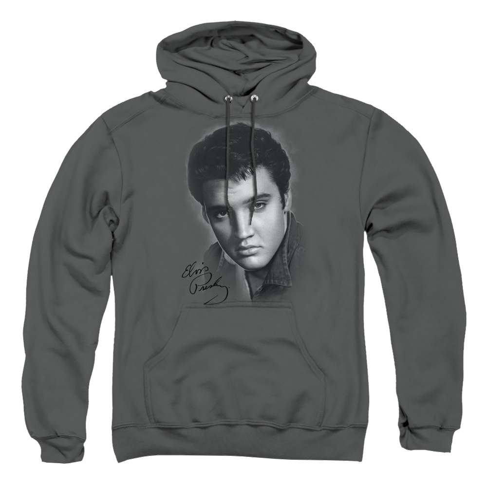 Elvis Presley Grey Portrait - Pullover Hoodie Pullover Hoodie Elvis Presley   