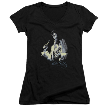 Elvis Presley Painted King - Juniors V-Neck T-Shirt Juniors V-Neck T-Shirt Elvis Presley   
