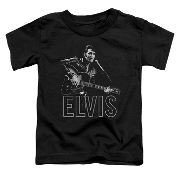 Black toddler t-shirt with Elvis Presley Guitar In Hand graphic