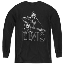 Elvis Presley Guitar In Hand - Youth Long Sleeve T-Shirt Youth Long Sleeve T-Shirt Elvis Presley   