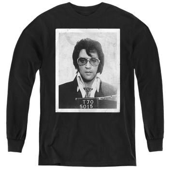Black youth long sleeve t-shirt with Elvis Presley Framed graphic