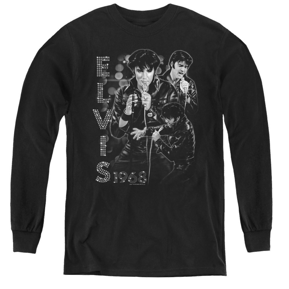 Elvis Presley Leathered - Youth Long Sleeve T-Shirt Youth Long Sleeve T-Shirt Elvis Presley   