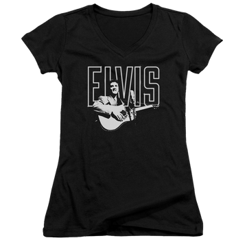 Elvis Presley White Glow - Juniors V-Neck T-Shirt Juniors V-Neck T-Shirt Elvis Presley   