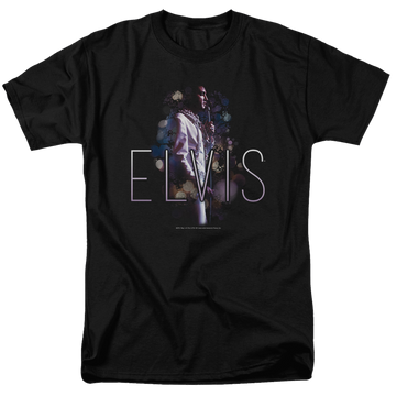 Black men's regular fit t-shirt with Elvis Presley Dream State graphic