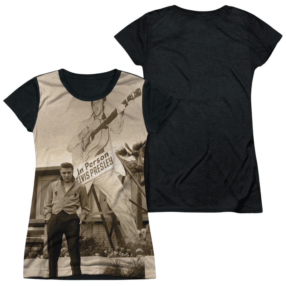Elvis Presley Larger Than Life - Juniors Black Back T-Shirt Juniors Black Back T-Shirt Elvis Presley   