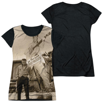 Elvis Presley Larger Than Life juniors black back t-shirt