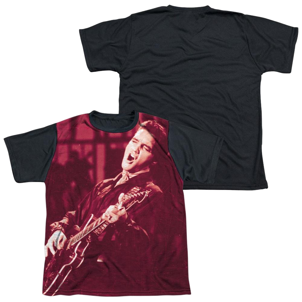 Elvis Presley Scratched 68 - Youth Black Back T-Shirt (Ages 8-12) Youth Black Back T-Shirt (Ages 8-12) Elvis Presley   