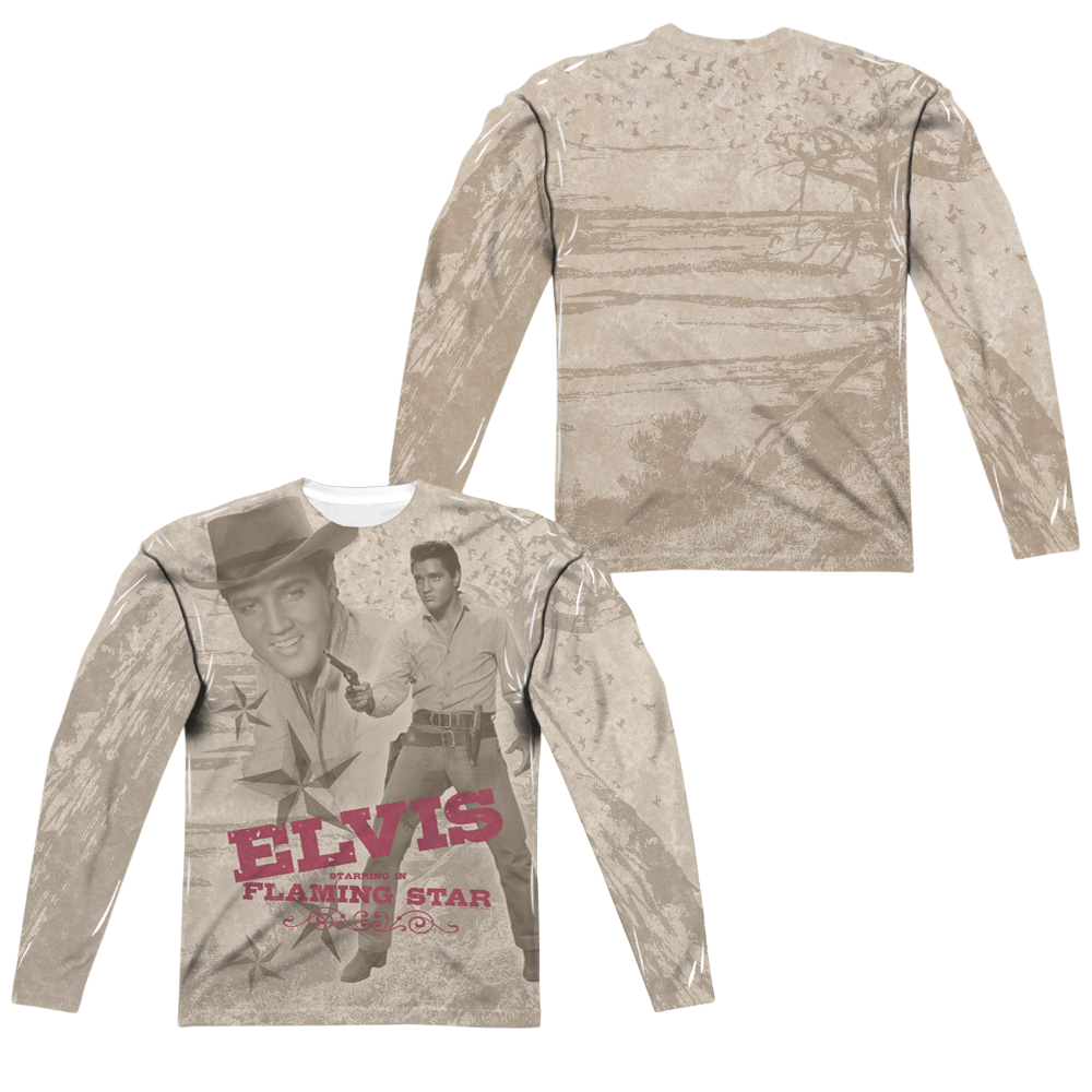 Elvis Presley Flaming Star - Men's All-Over Print Long Sleeve Men's All-Over Print Long Sleeve Elvis Presley   