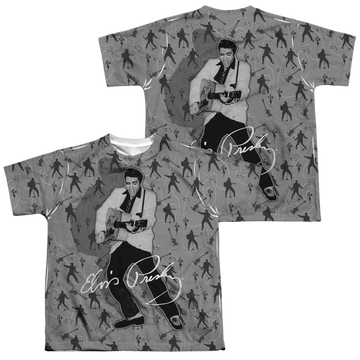 Elvis Presley Rockin All Over youth all-over print t-shirt for ages 8 to 12
