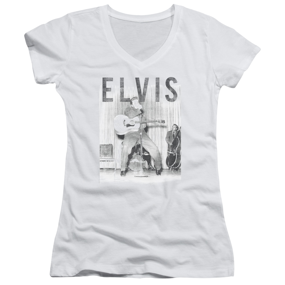 Elvis Presley With The Band - Juniors V-Neck T-Shirt Juniors V-Neck T-Shirt Elvis Presley   